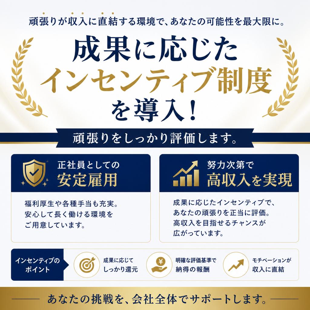 高収入を目指せるインセンティブ制度