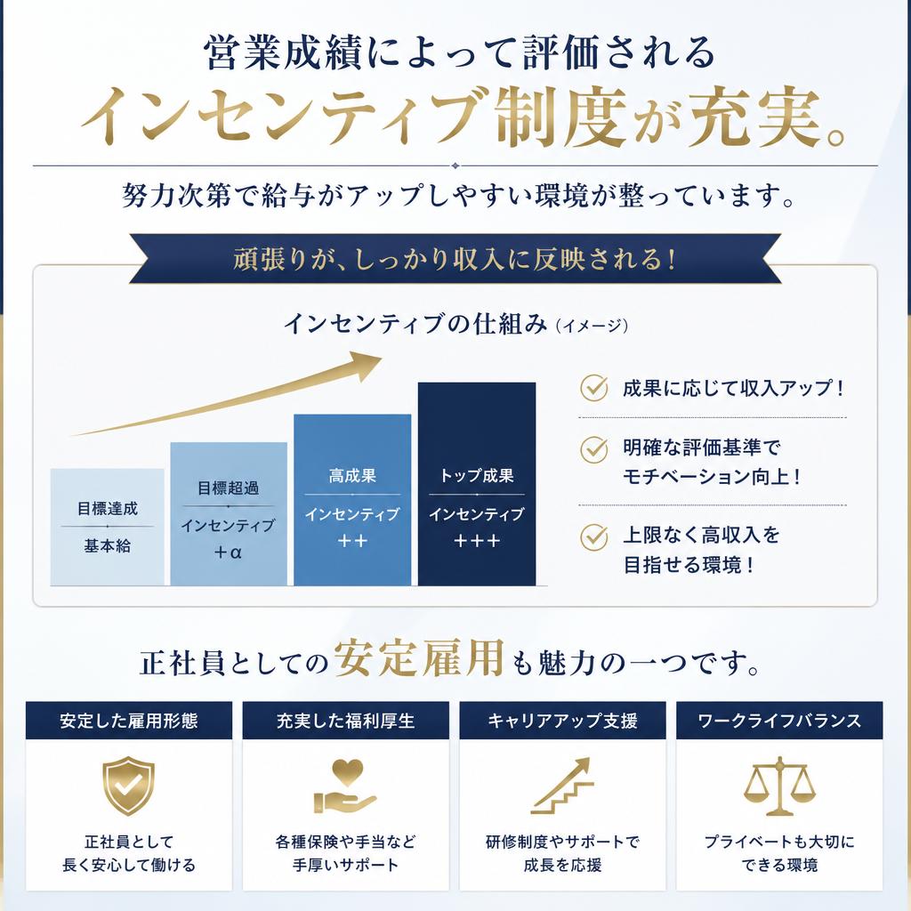 インセンティブ制度で収入アップ