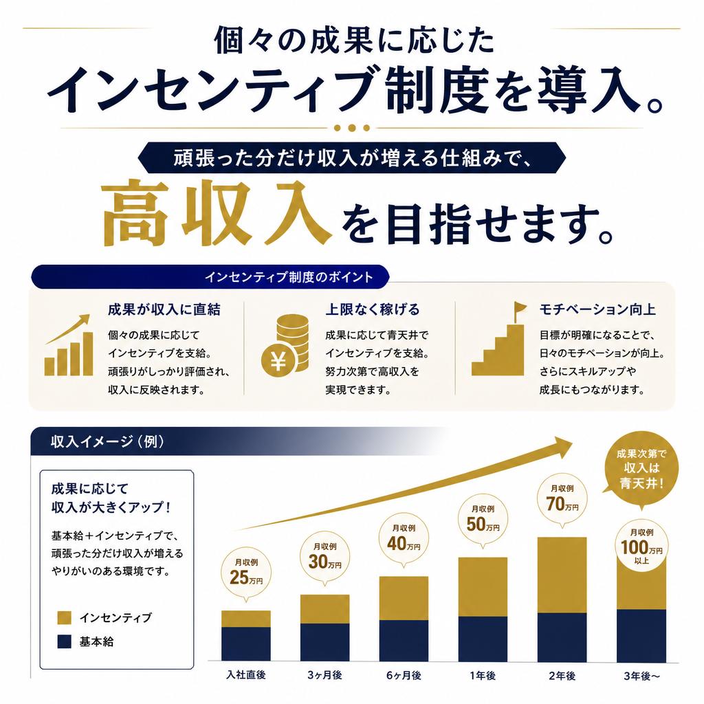 インセンティブ制度で収入アップ